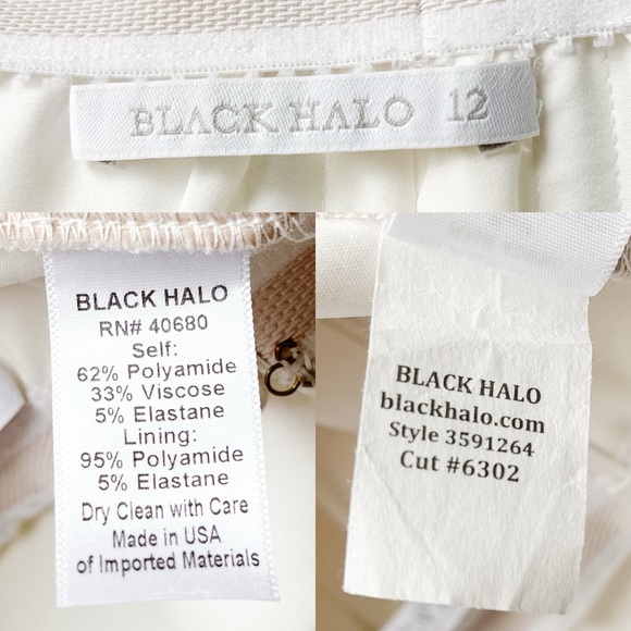 Black Halo Jada Jumpsuit White Porcelain Women’s 12 - Picture 10 of 11